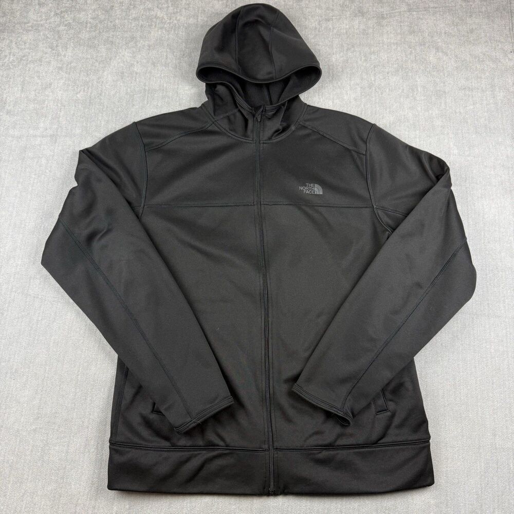 The North Face Full-Zip Hooded Jacket Mens Large Black Active Thumb Holes